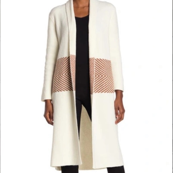 Bobeau Chevron Waist Knit Shawl Cardigan - Picture 1 of 6